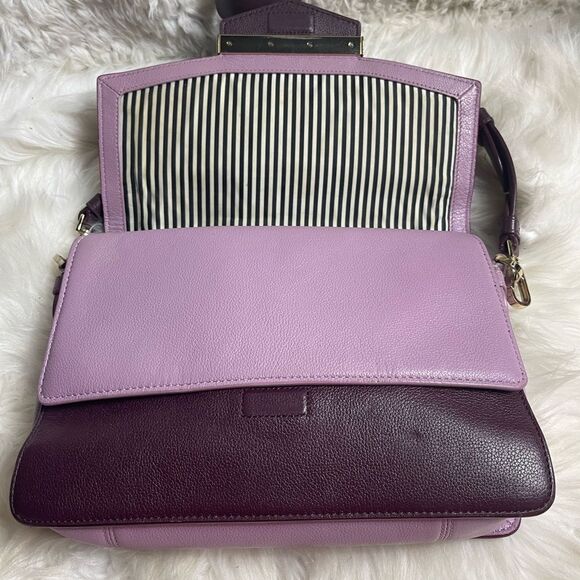 Kate Spade Carmel Court Kaela leather purple & lavender shoulder/ crossbody bag - Picture 9 of 16